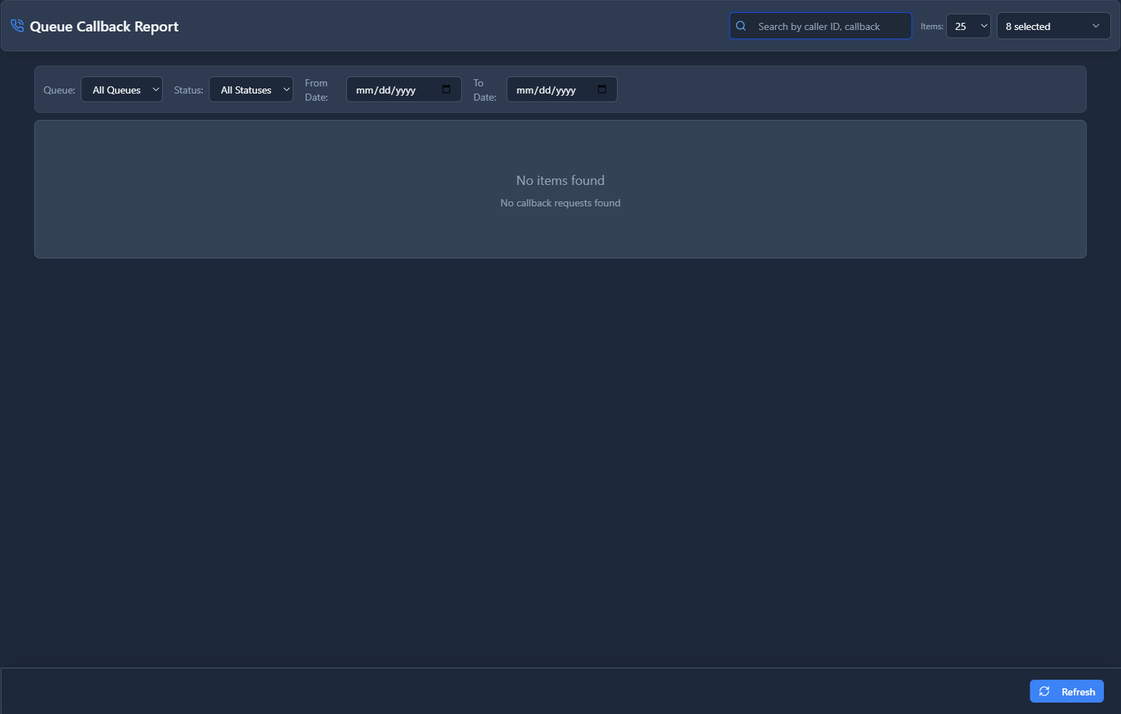 Queue Callback Report