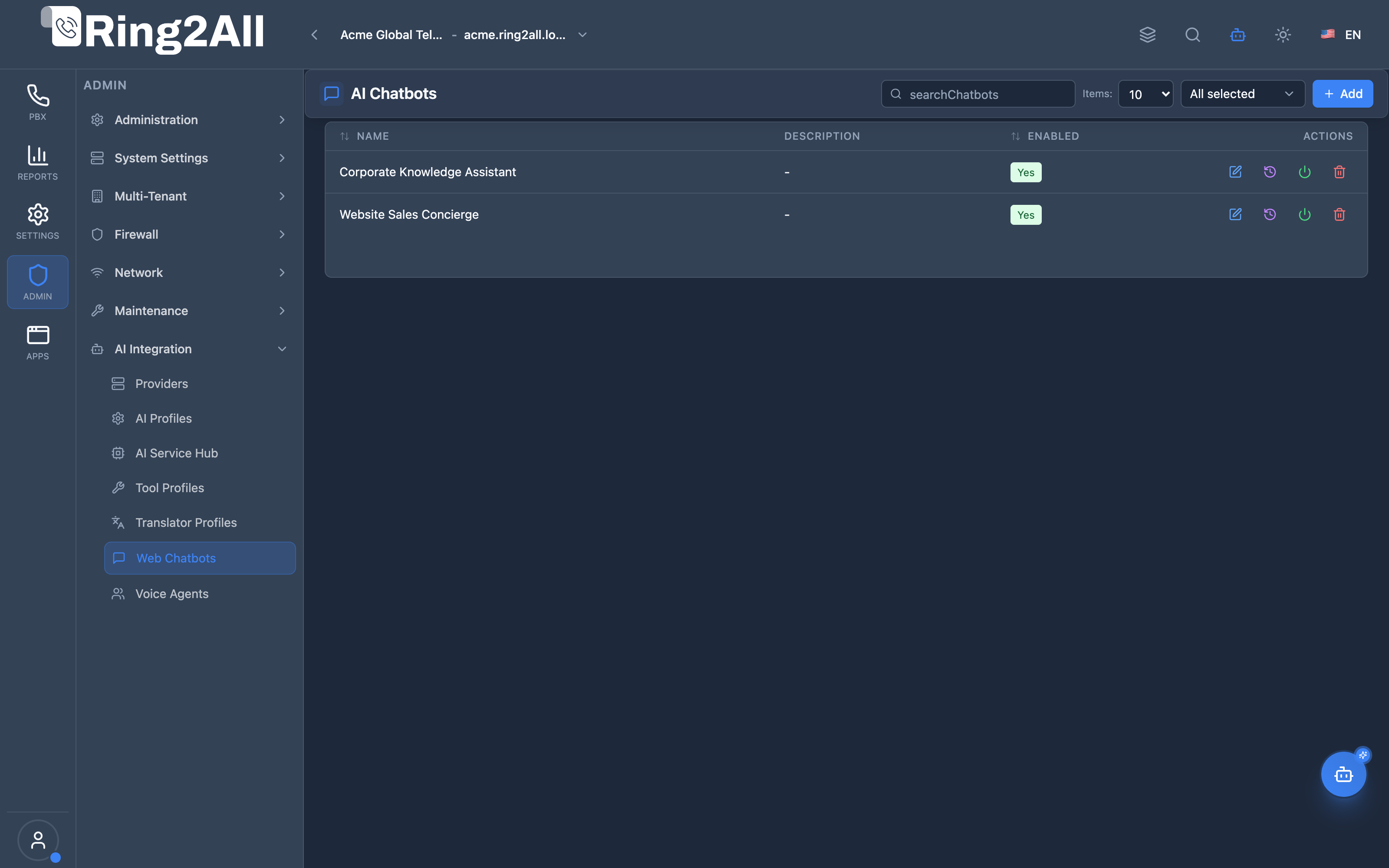 Web Chatbots Directory