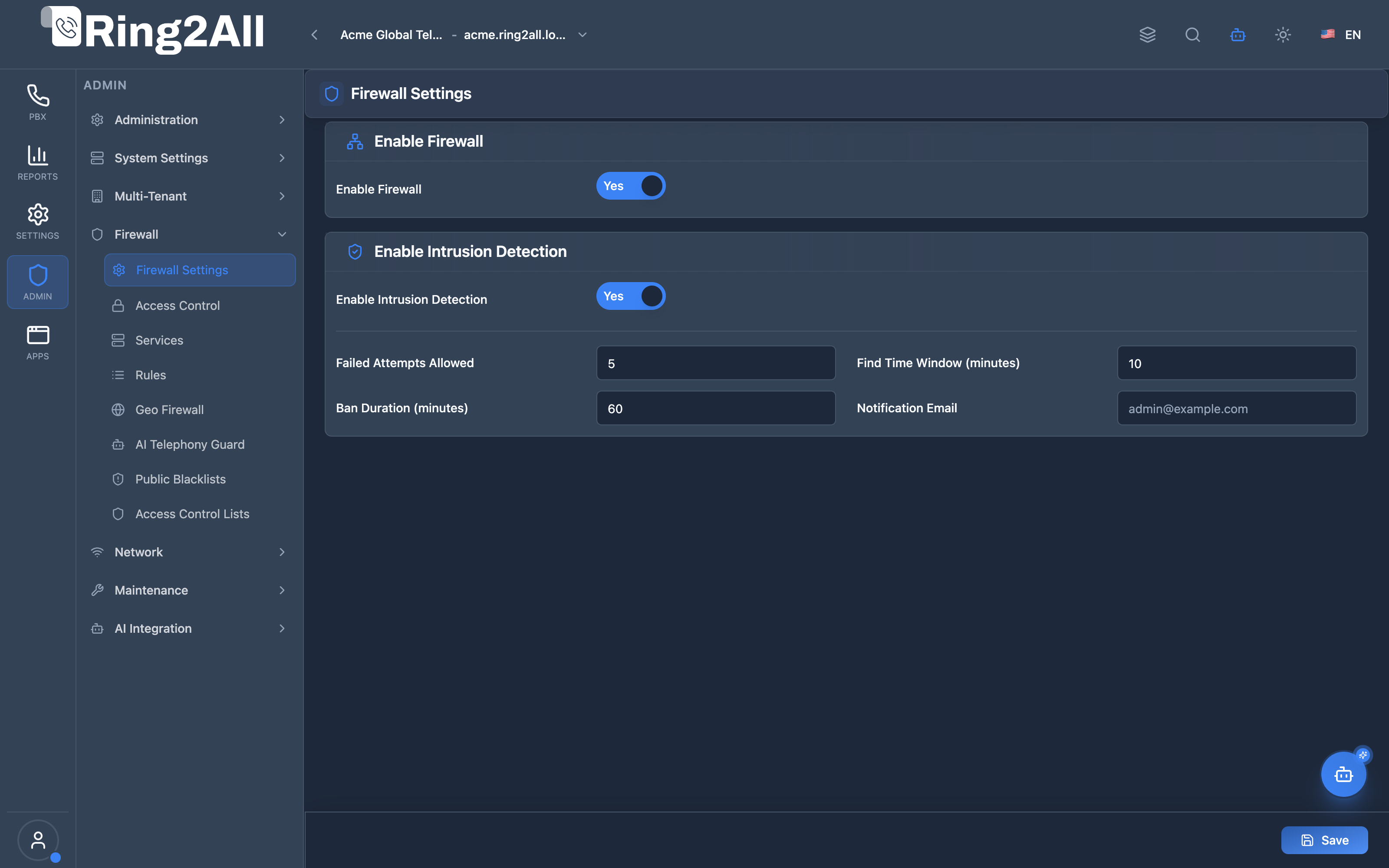 Firewall Settings Form