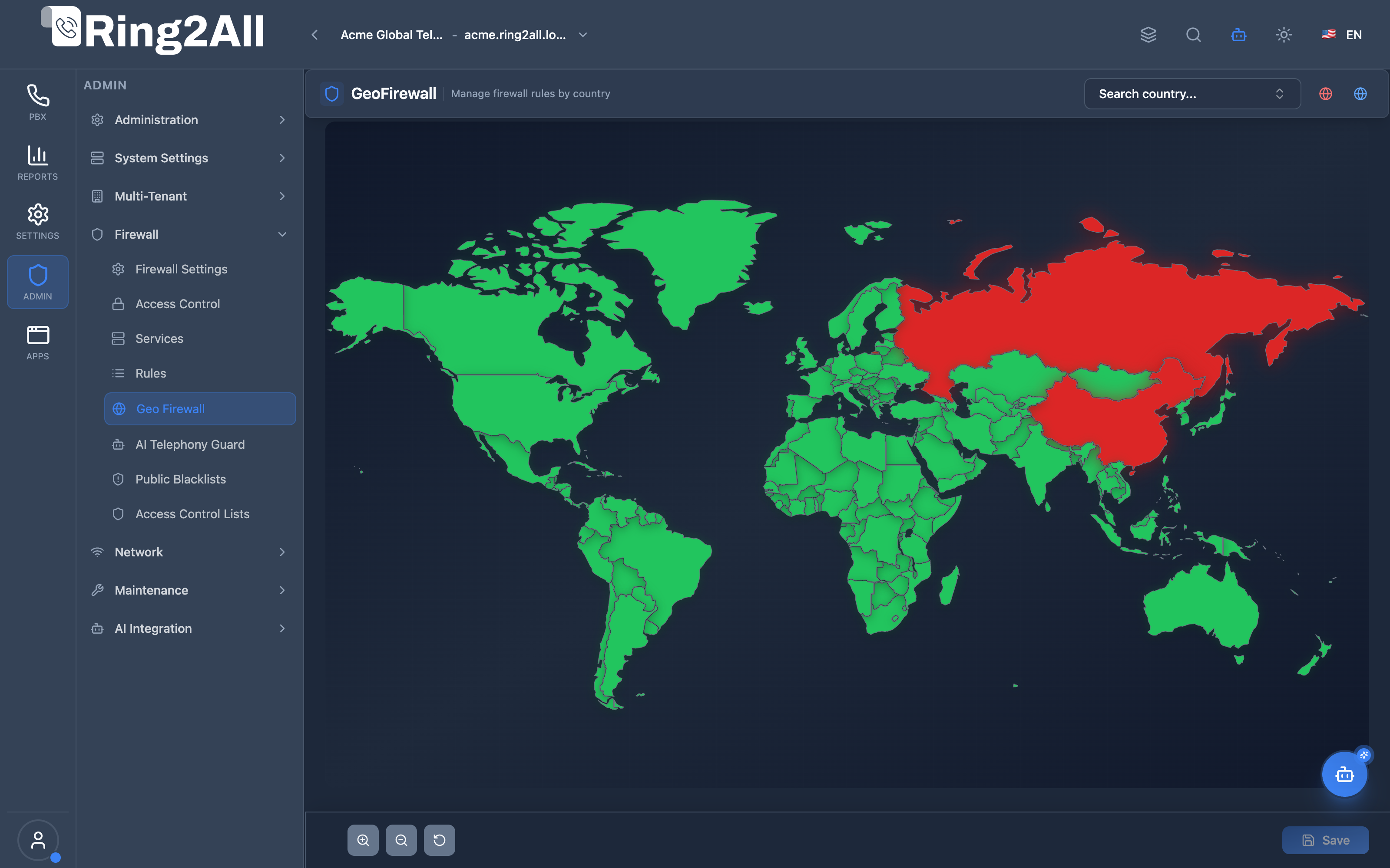 Geo Firewall Interactive Map