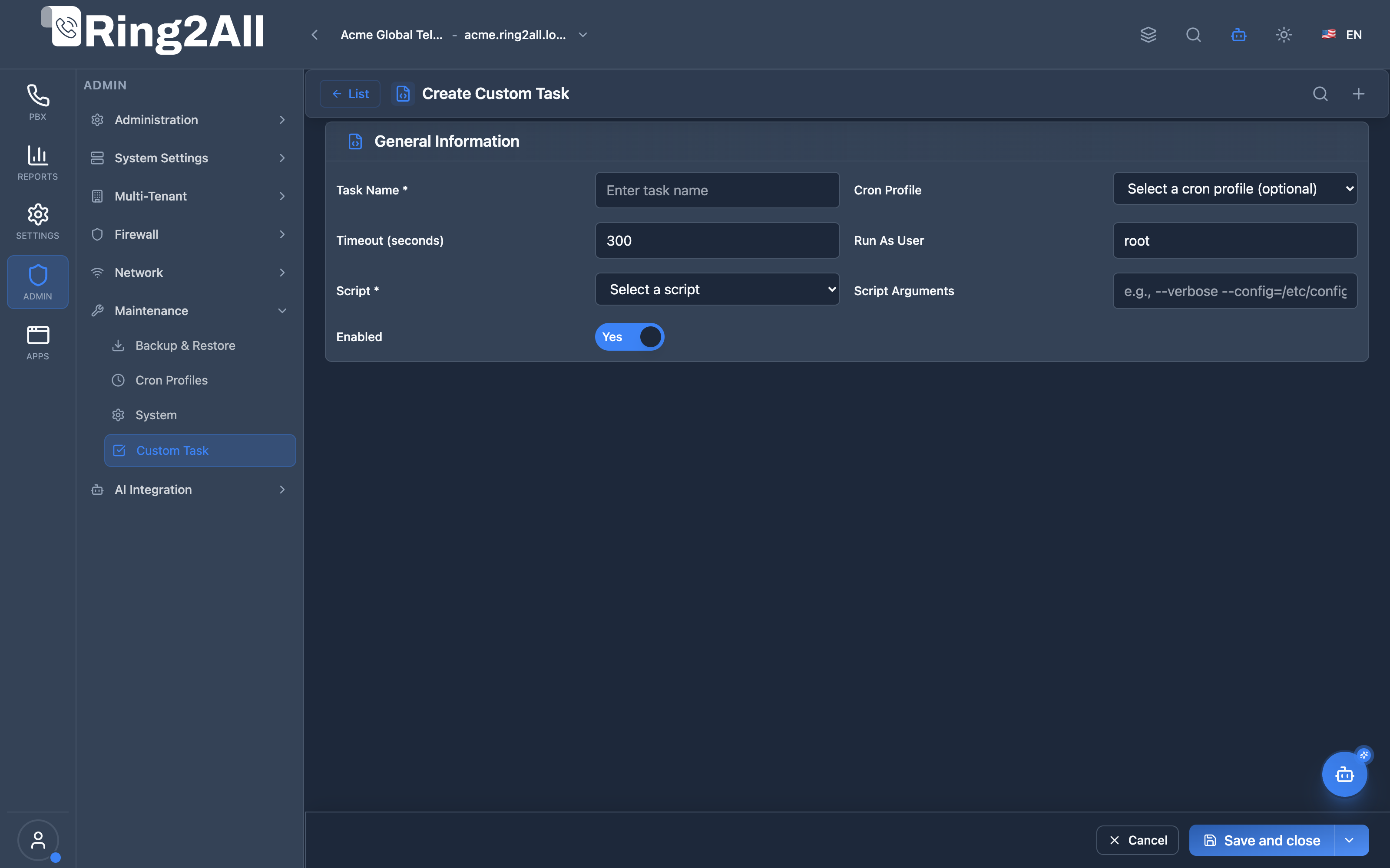 Create Custom Task Form