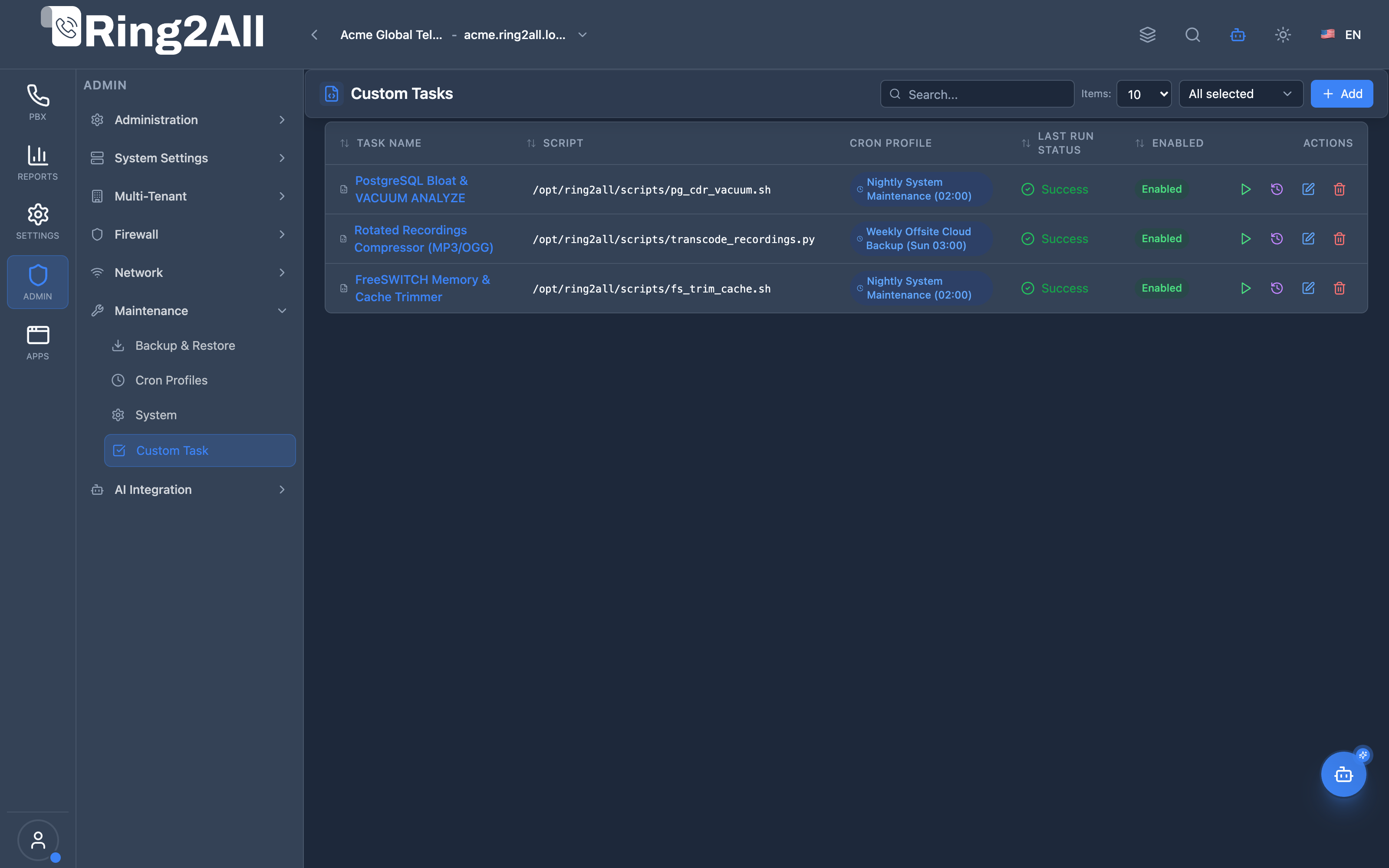 Custom Tasks Registry