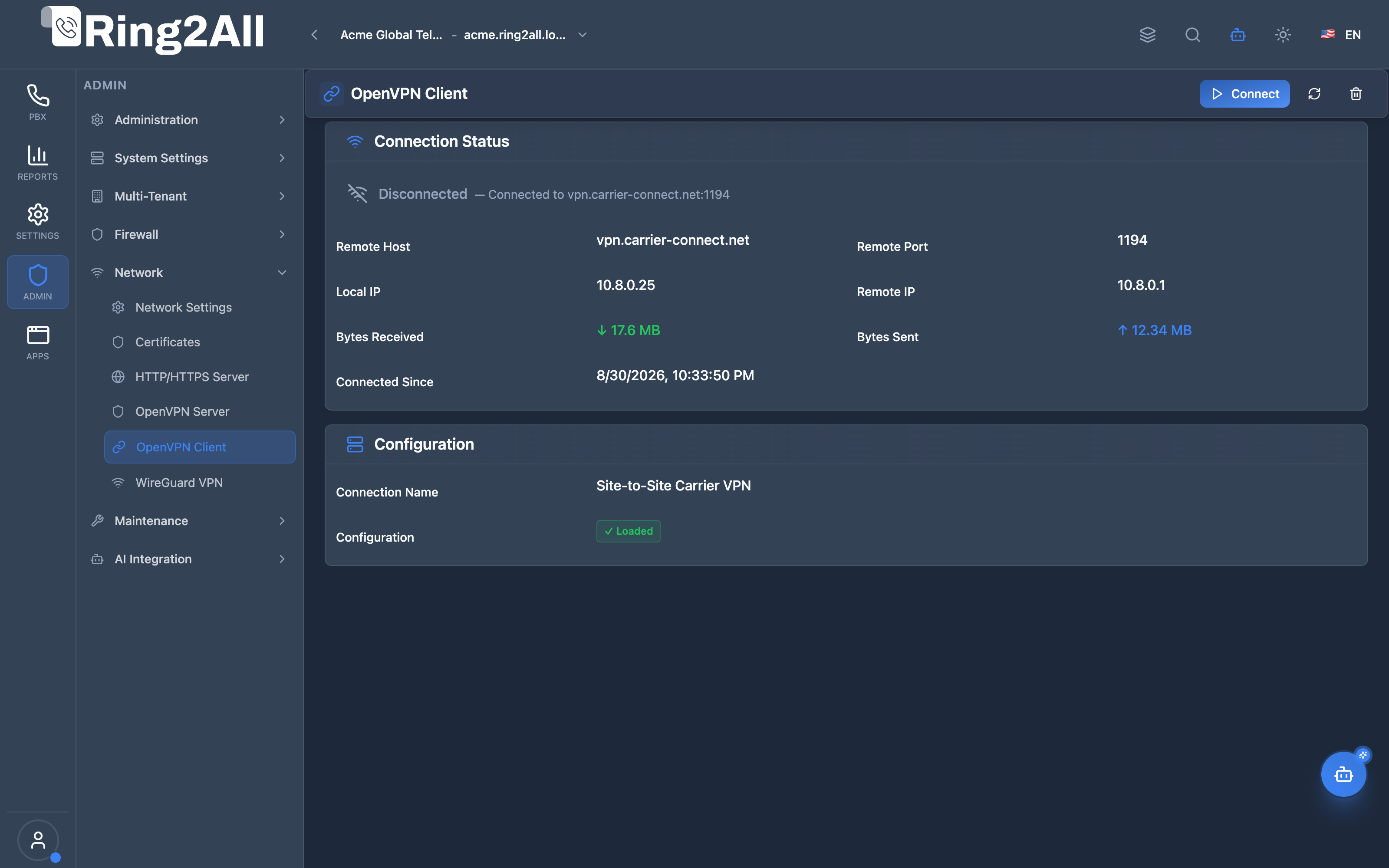 OpenVPN Client Connection Status