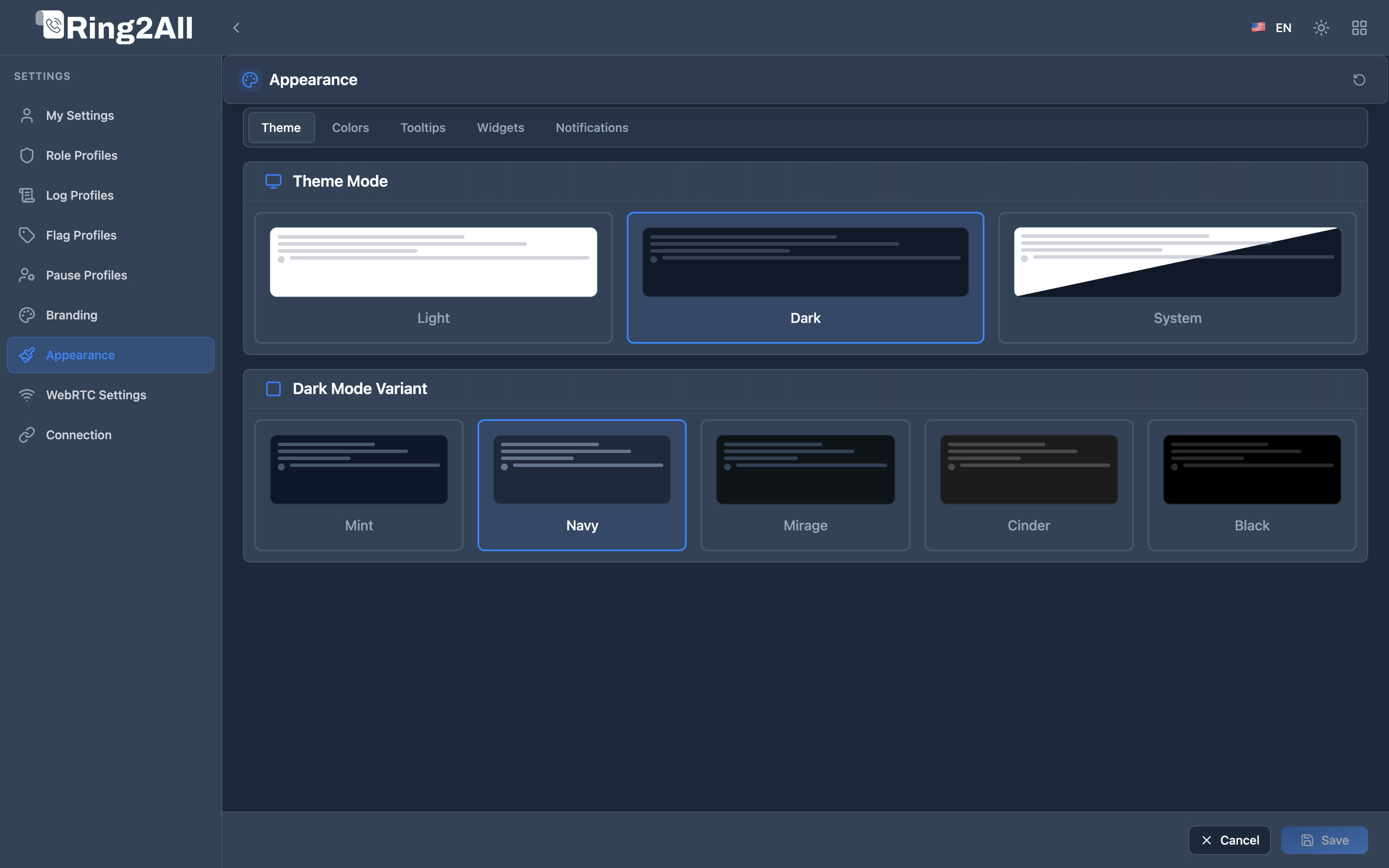 Appearance Settings