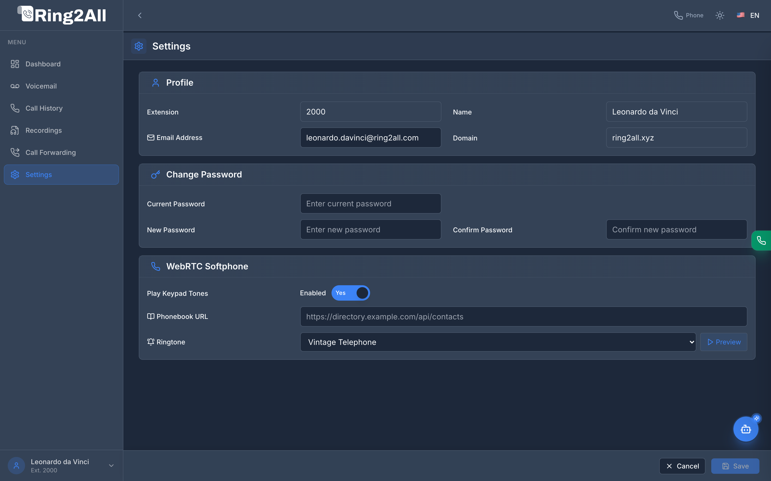 User Portal Settings
