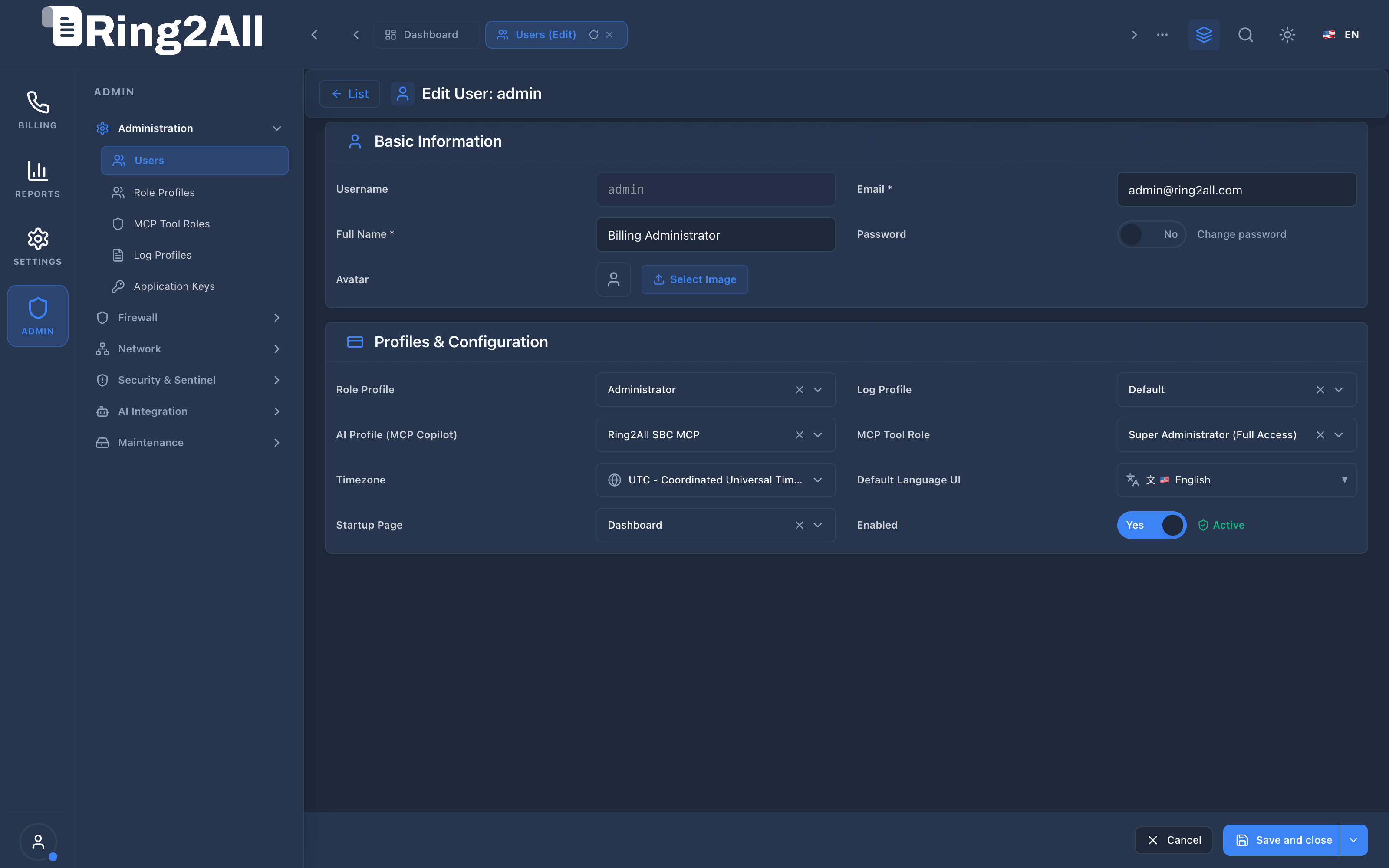 User Form View