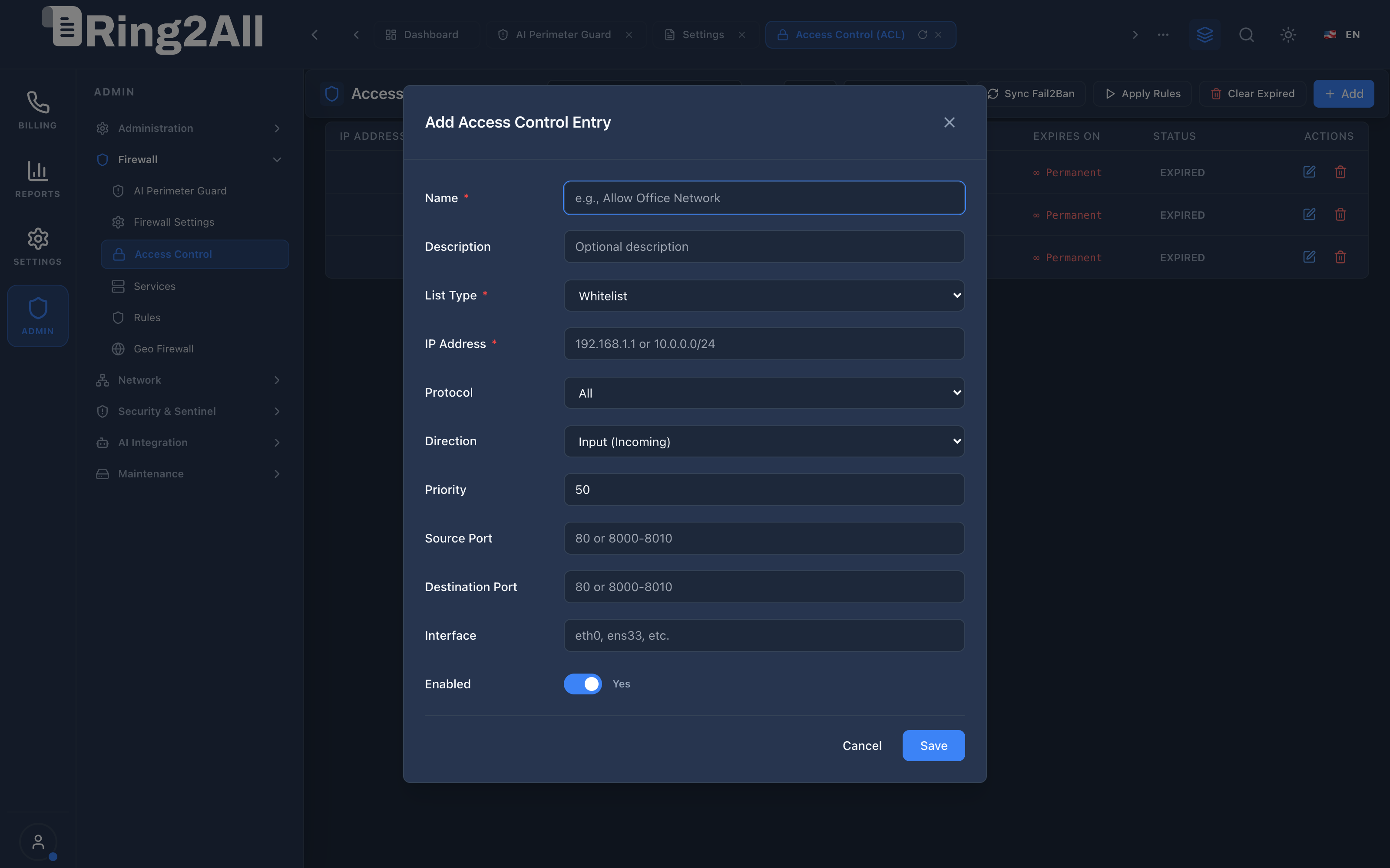 Add Access Control Entry Modal