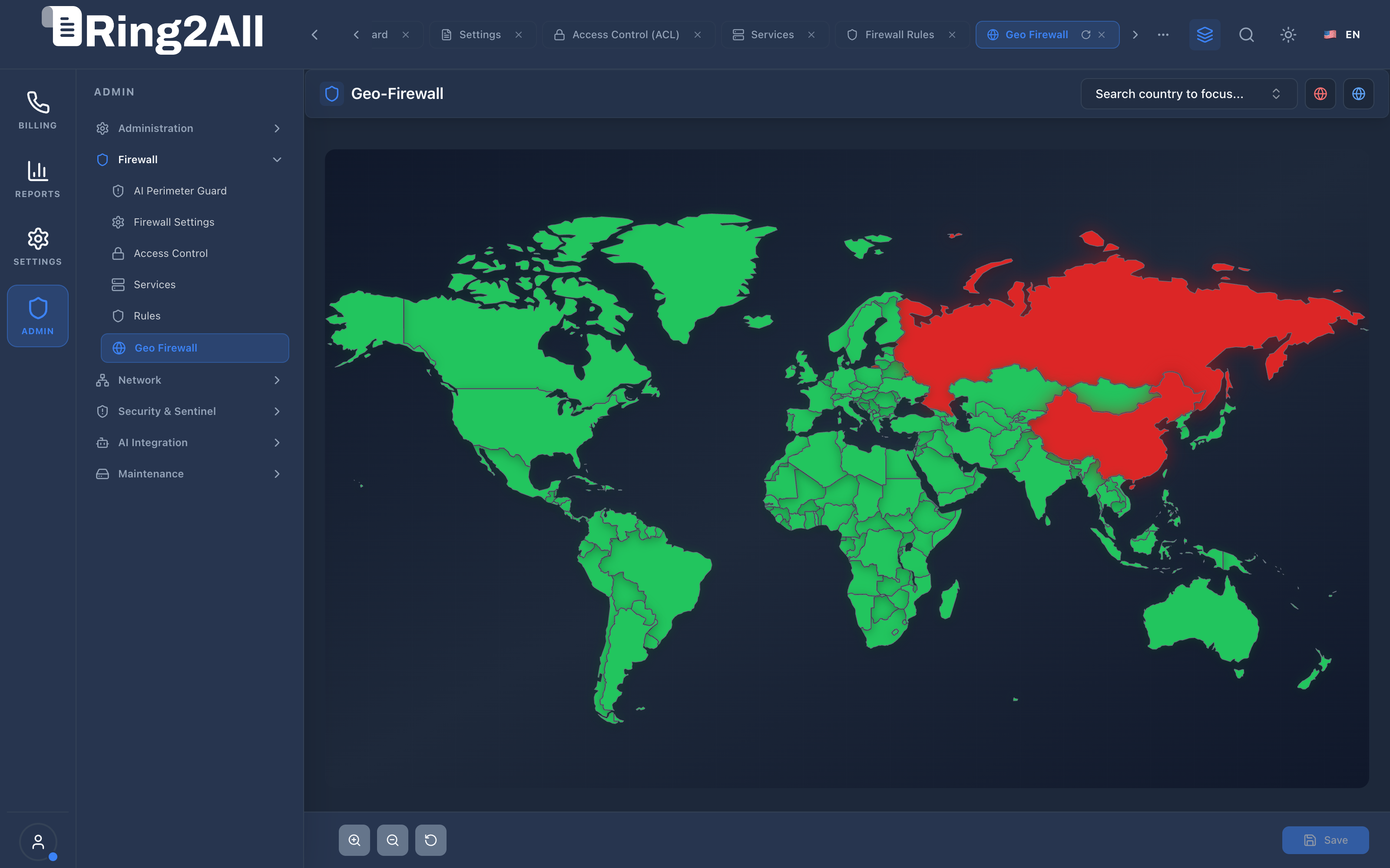 Geo Firewall World Map