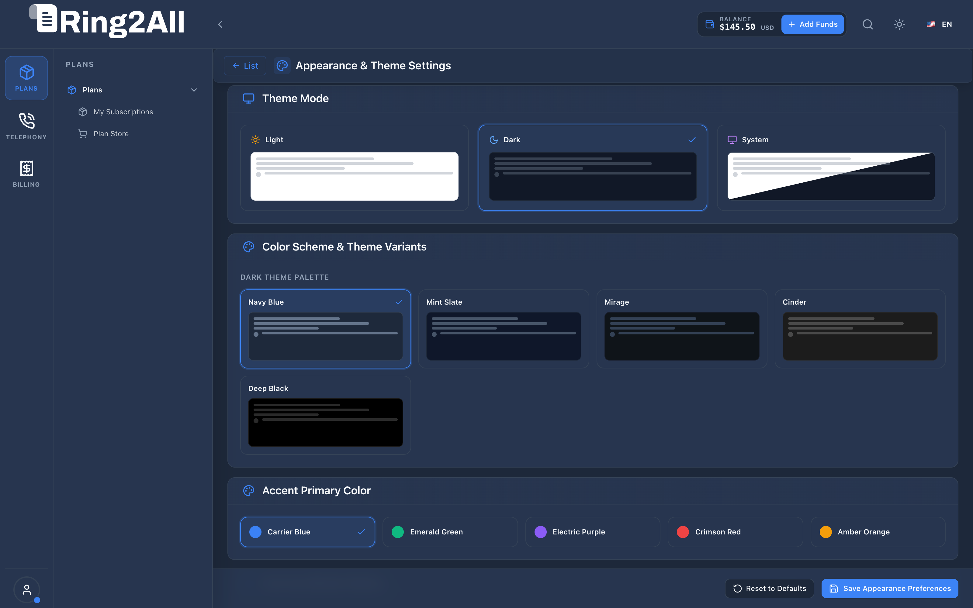Appearance & Theme Customization