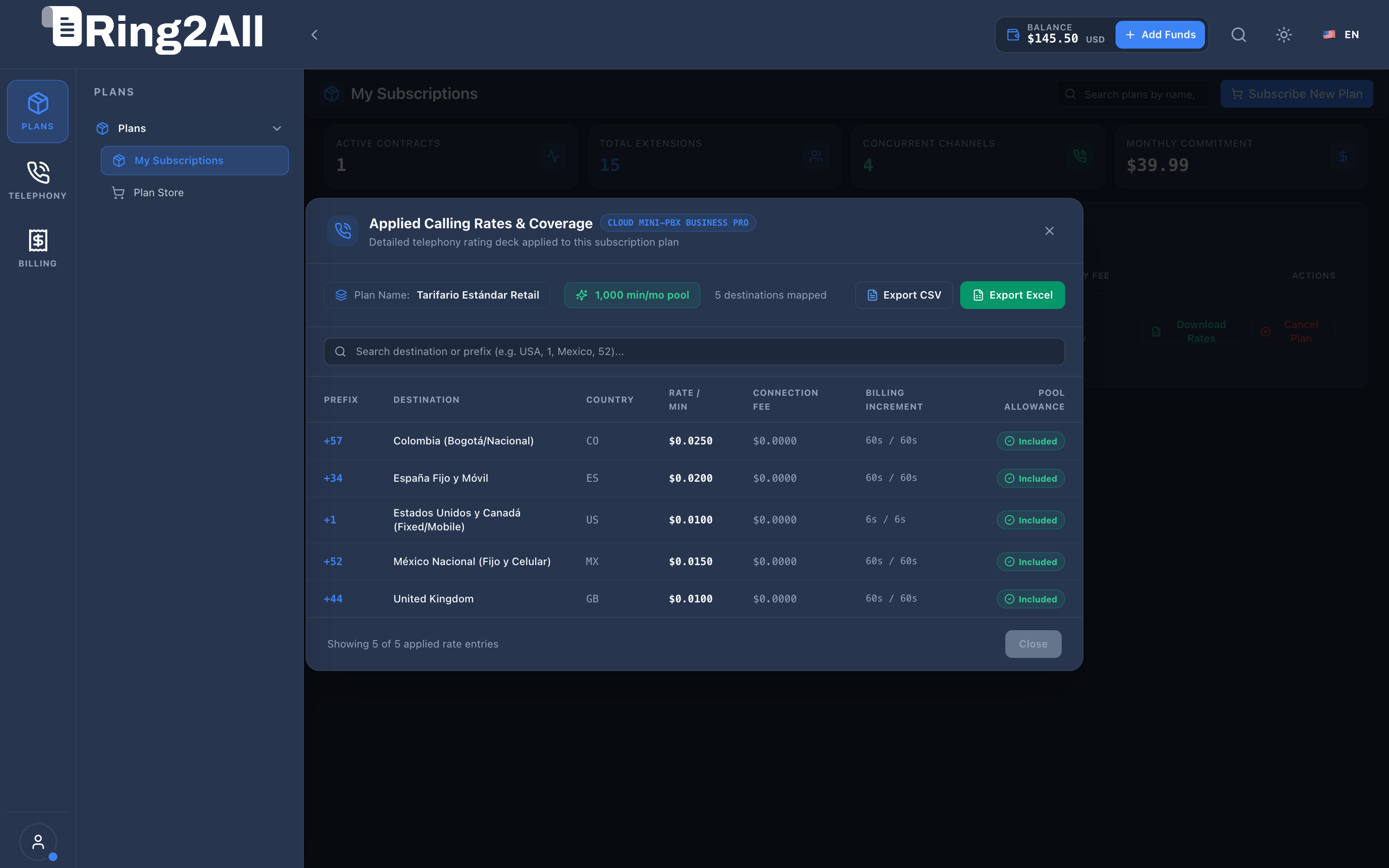 Download Applied Rates Modal
