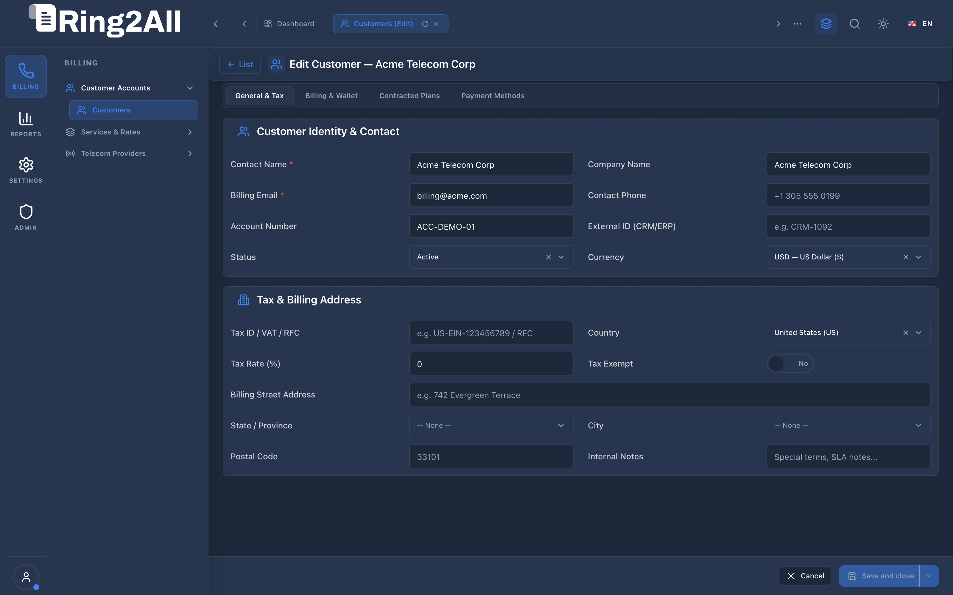 Customer Configuration Form