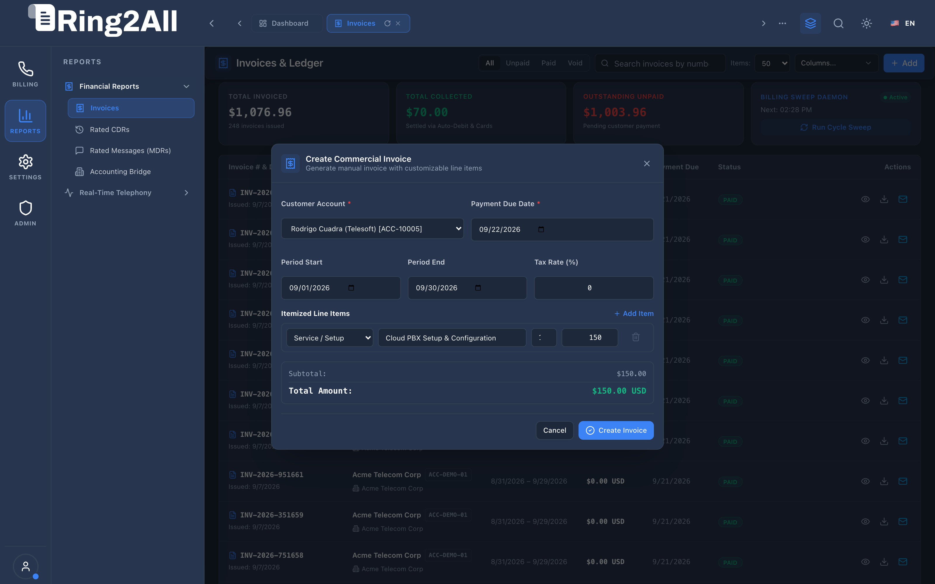 Create Manual Invoice Modal