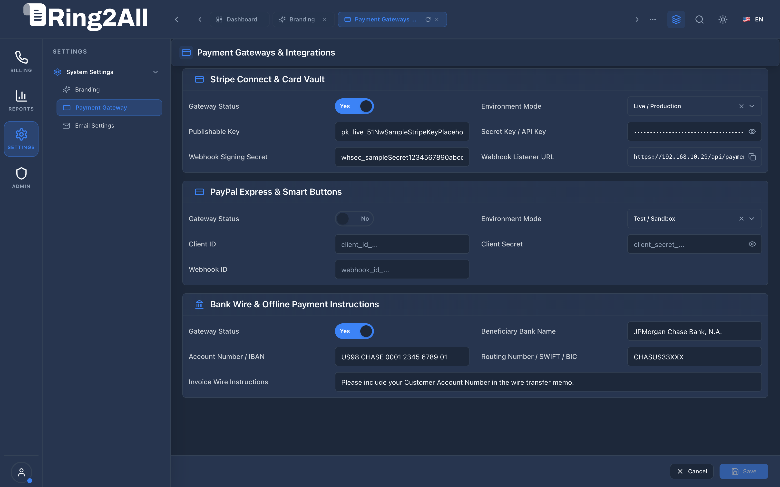 Payment Gateways Interface