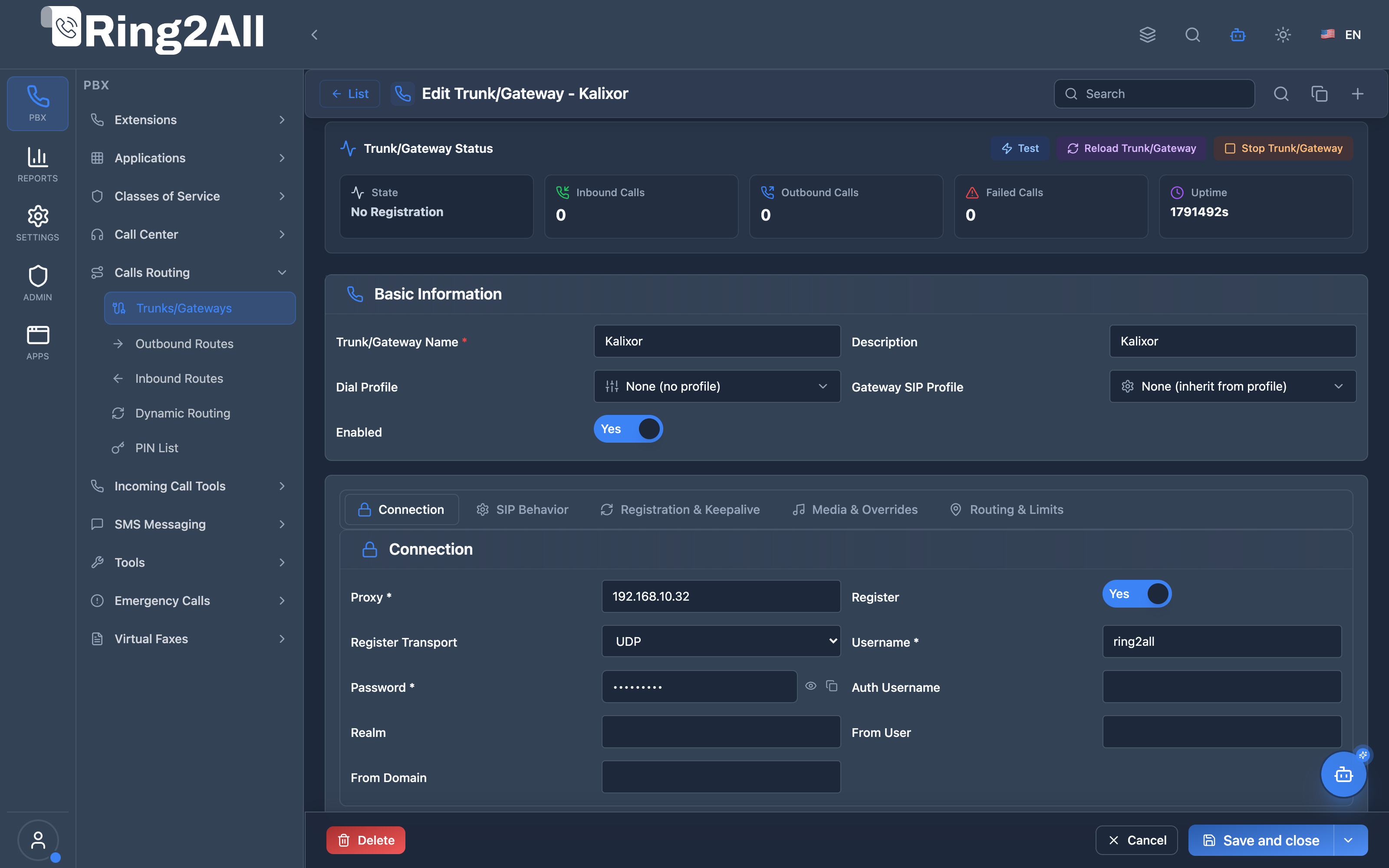 Gateway Configuration Form