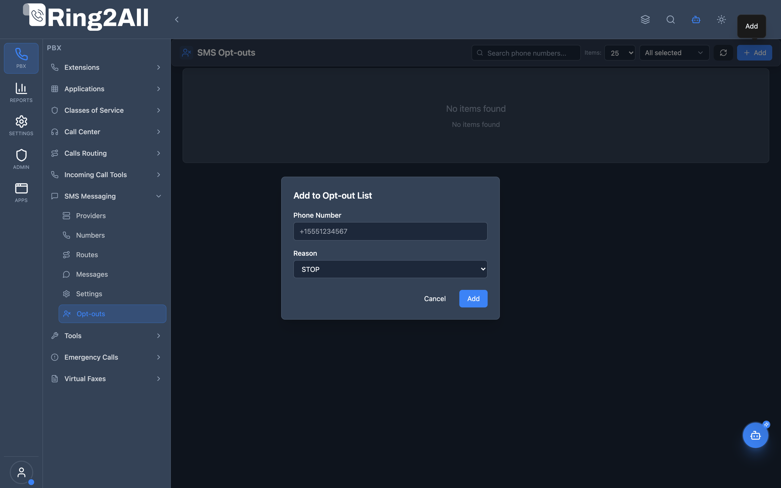 Add SMS Opt-out Modal