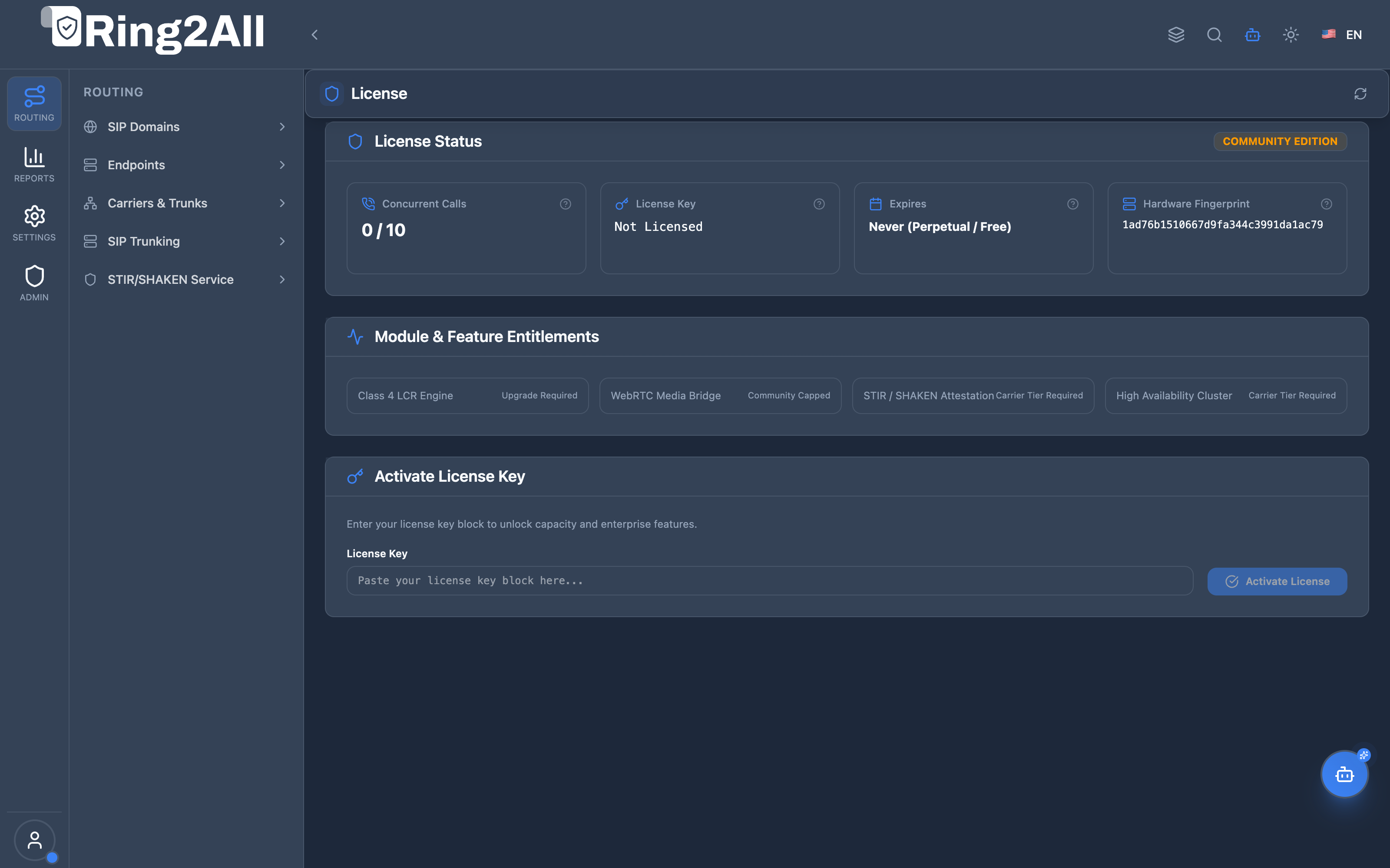 License & Feature Entitlements