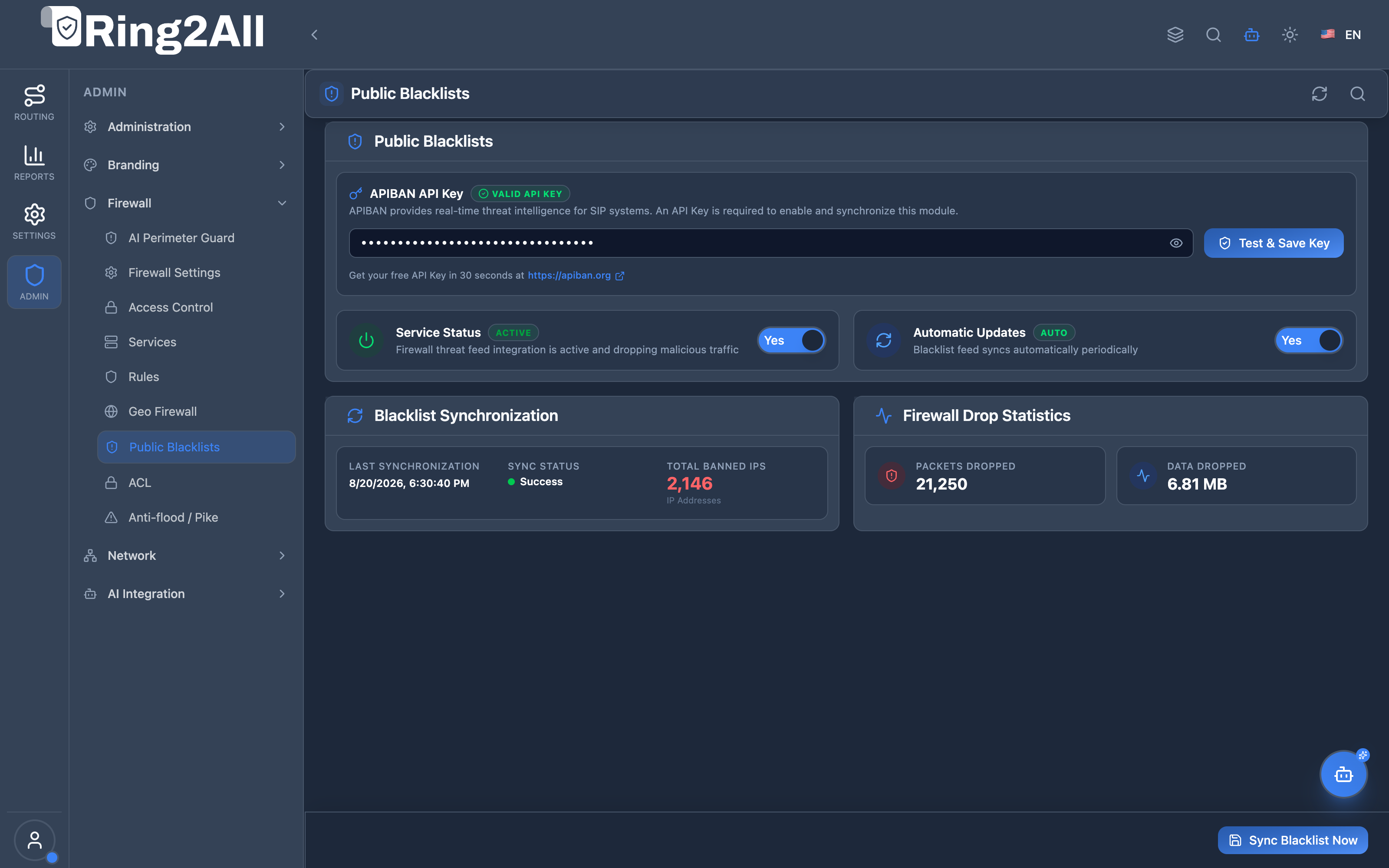 Public Blacklists Management View