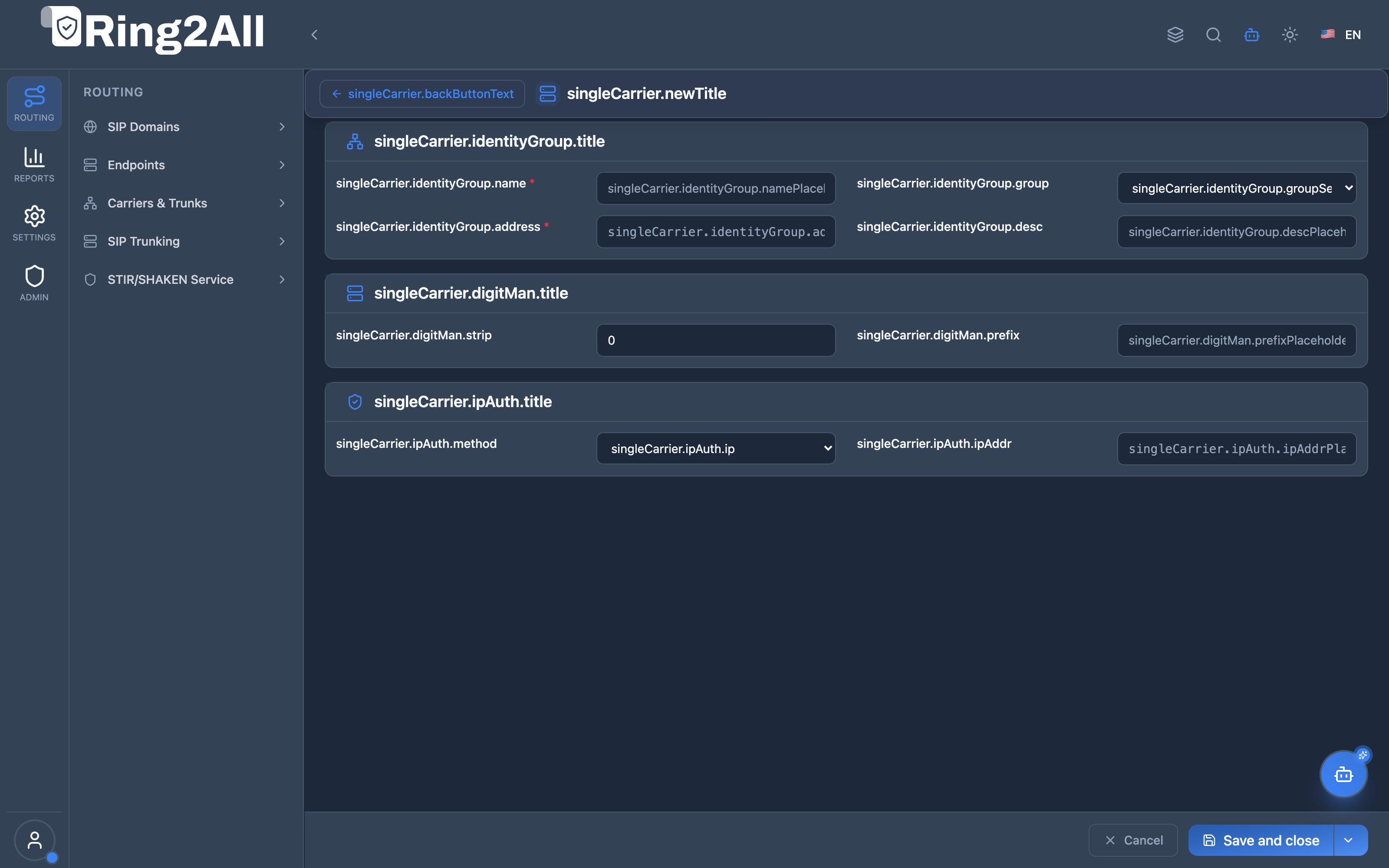 Individual Carrier Gateway Form