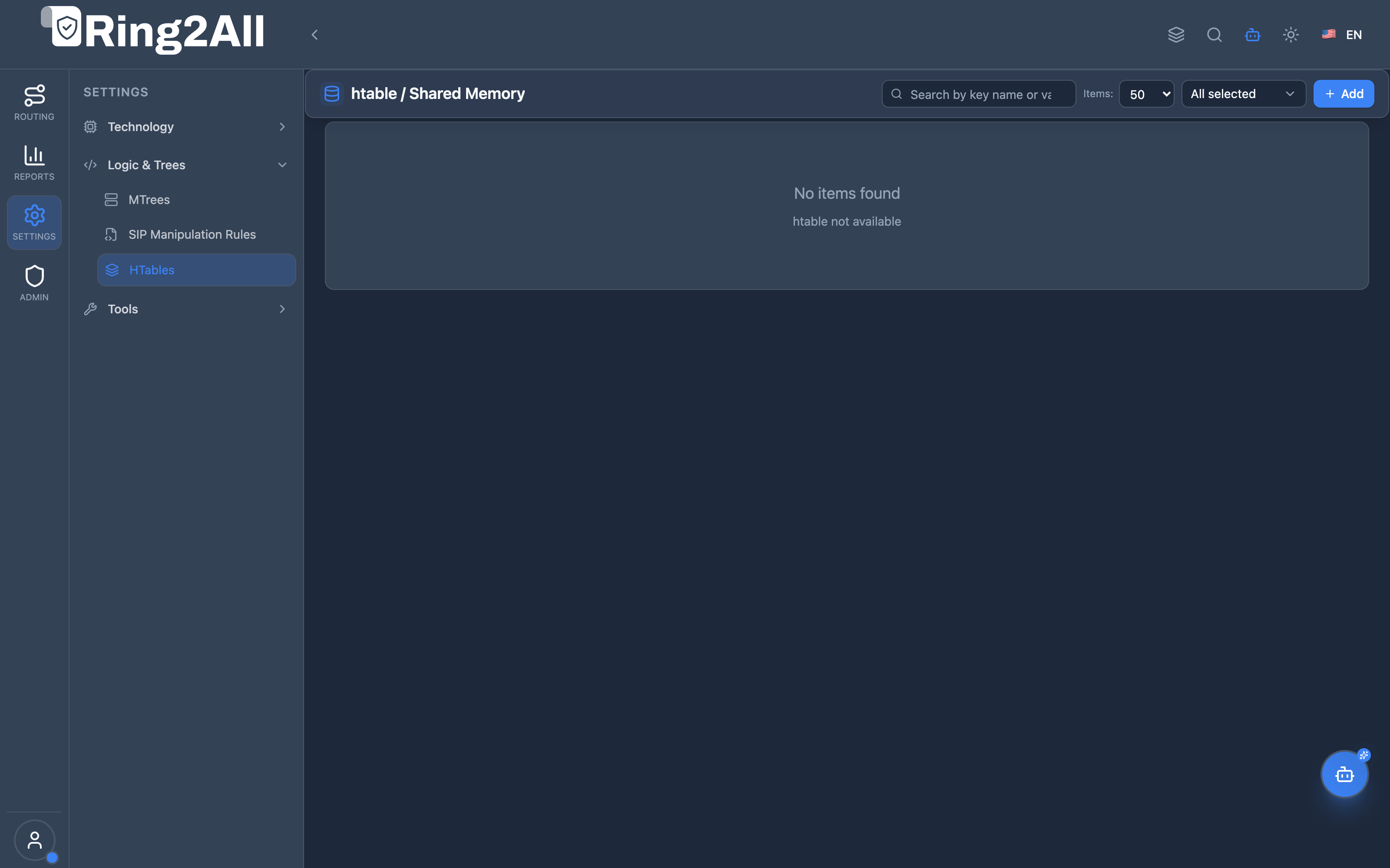 Hash Tables (HTables) List View
