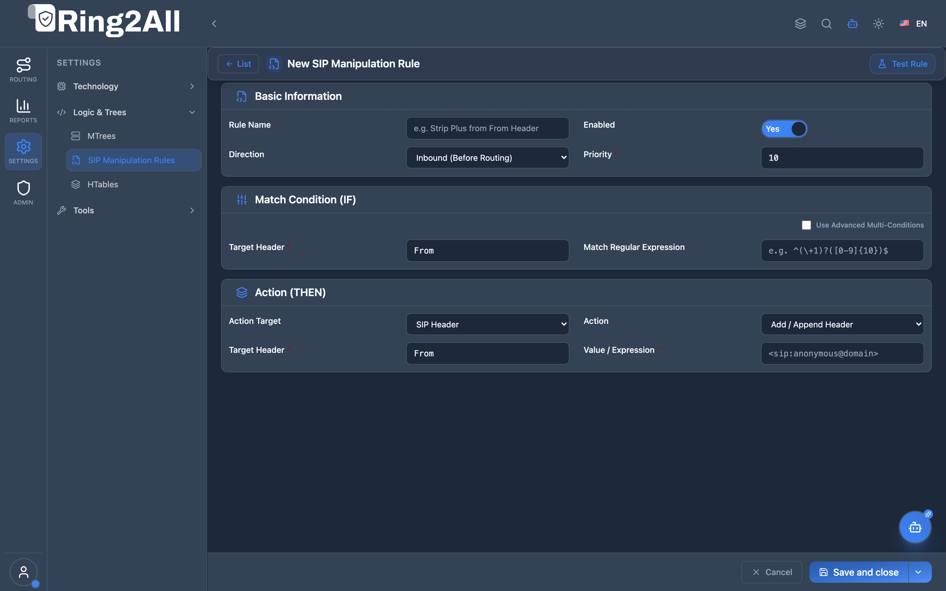 SMR Configuration Form