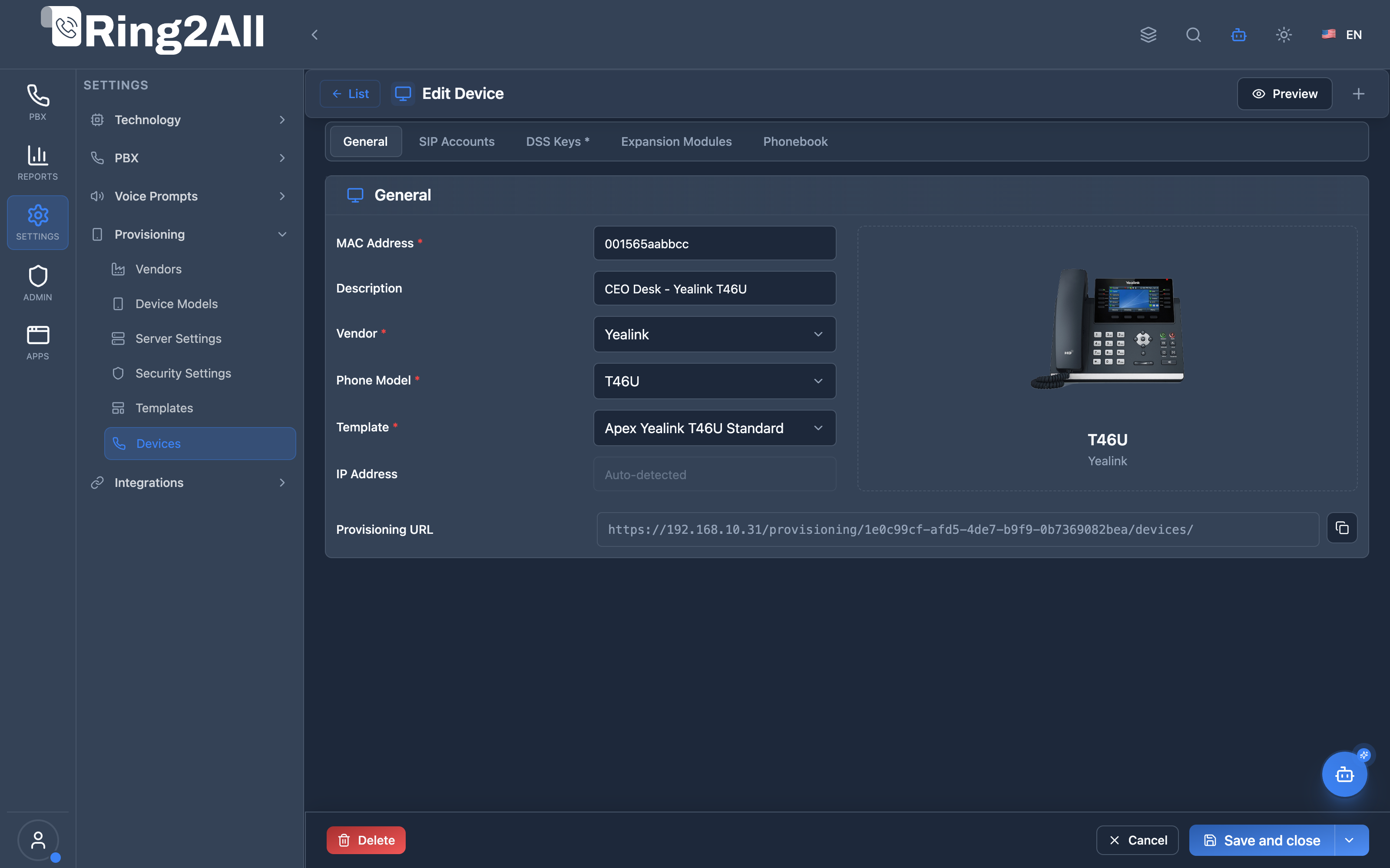 Provisioning Device Form