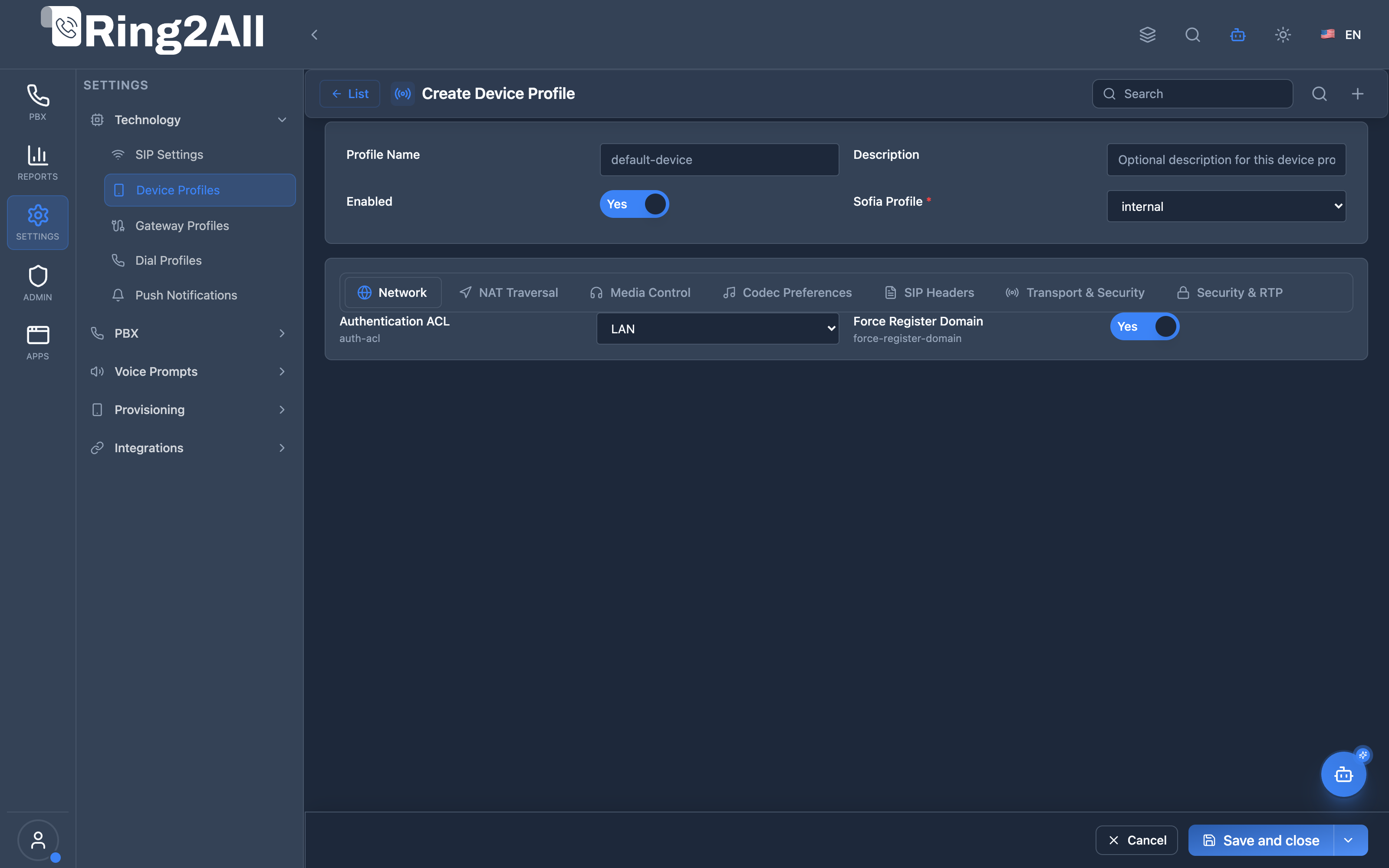 Device Profile Form